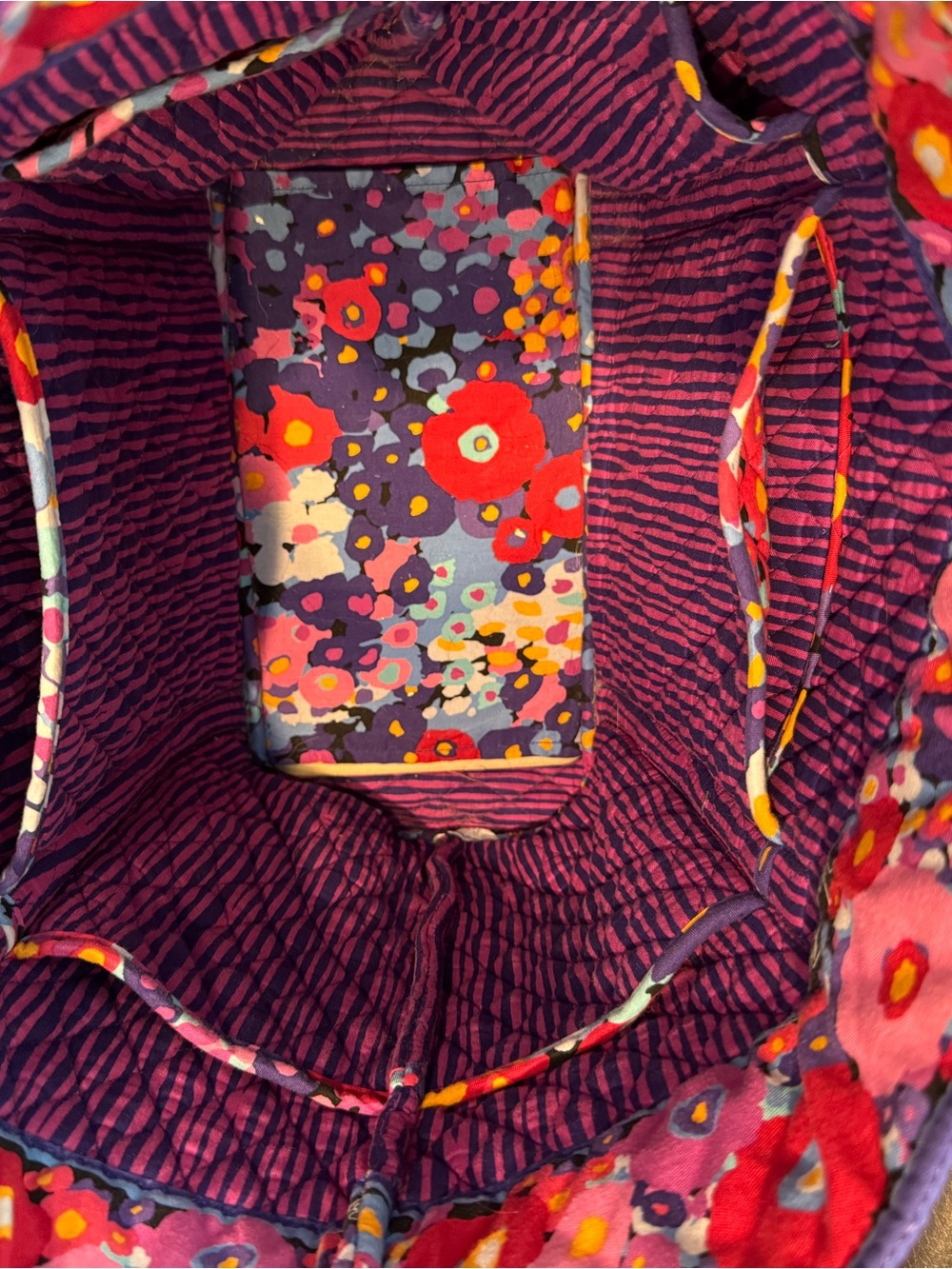 Vera Bradley Pink Floral Quilted Tote Bag with matching wallet - Picture 3 of 6